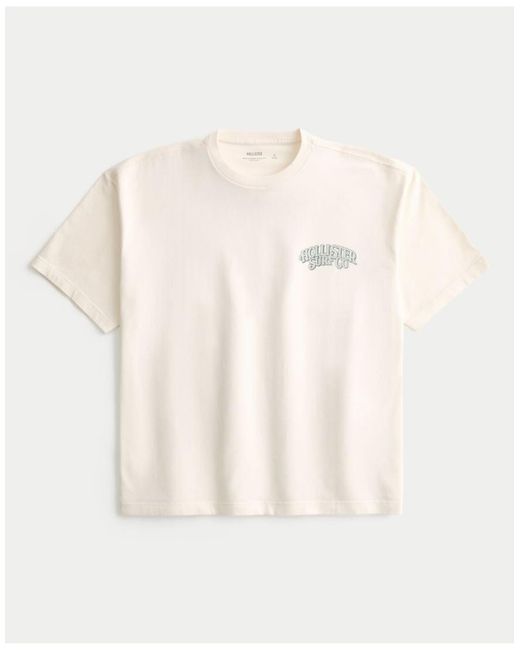 Hollister Natural Boxy Heavyweight Logo Graphic Tee for men