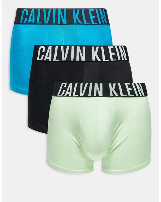 Calvin Klein Blue Intense Power 3 Pack Microfibre Trunks for men