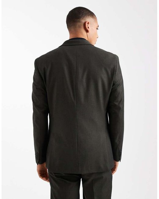 Jack & Jones Gray Regular Fit Wool Blend Suit Jacket for men