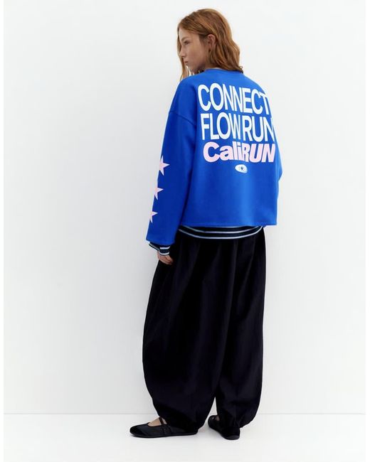 Pull&Bear Blue Star Sweatshirt