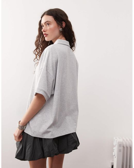 Polo oversize - chiné Collusion en coloris Gray