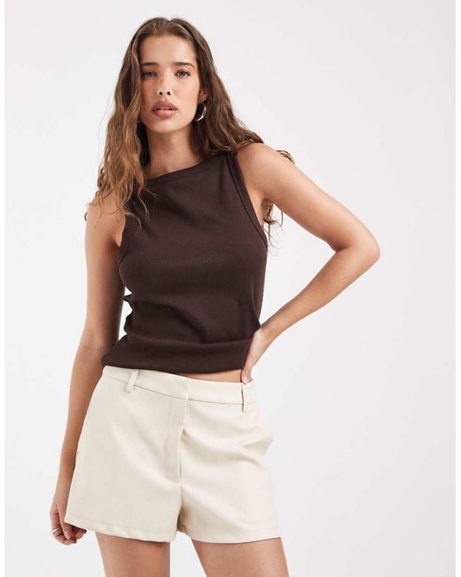 ASOS White Faux Leather Micro Shorts