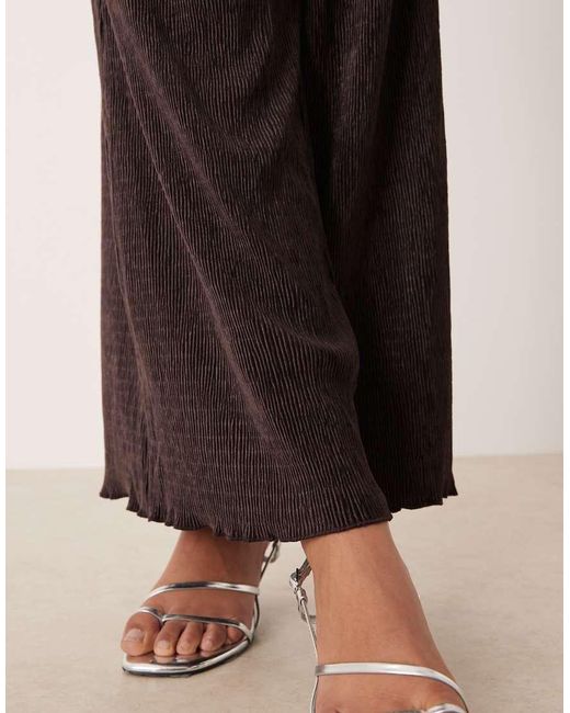 Aware Natural Velvet Plisse Wide Leg Trouser Co-ord