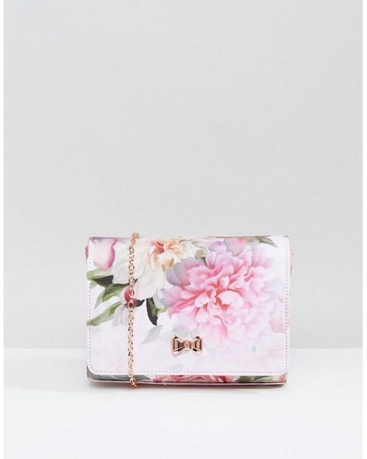 Ted Baker Pink Massie Painted Posie Bow Detail Clutch