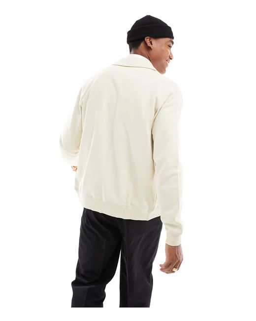 Veste zippée en jersey - beige Fred Perry pour homme en coloris White