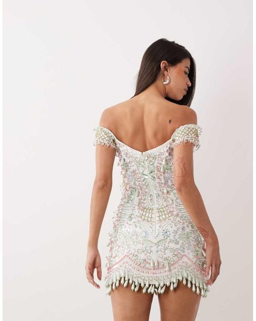ASOS White Mini Dress With Butterfly And Heart Embellishment