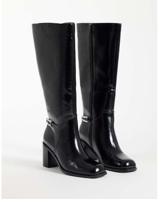 ASOS Black Collins Dressy Heeled Riding Boots