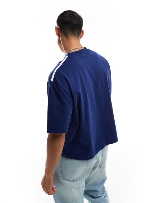 T-shirt squadrata oversize con stampa di città di ASOS in Blue da Uomo