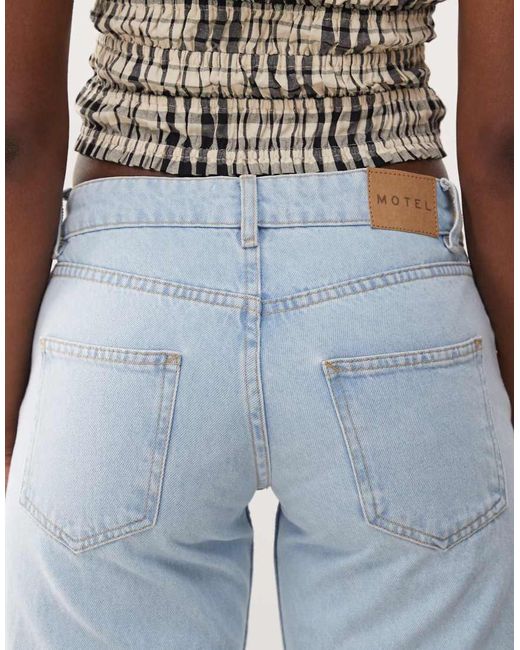 Motel Blue Parallel Leg Low Rise Jeans