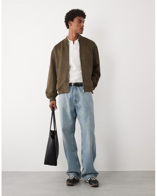 ASOS Green Faux Suede Oversized Jacket for men