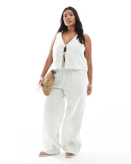 ONLY White Tie Front Singlet