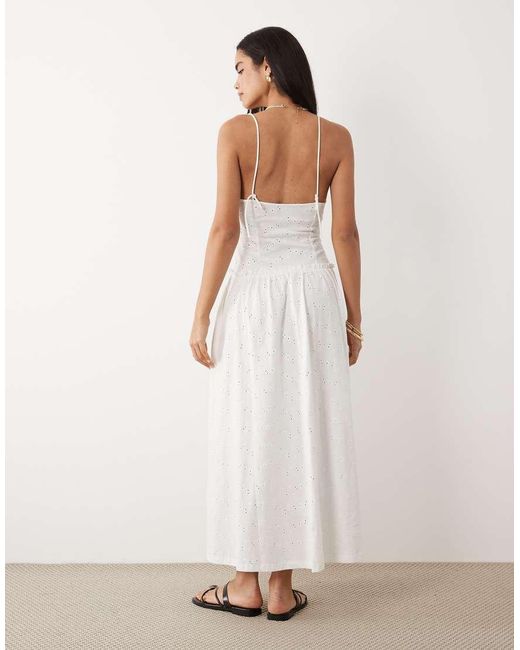 ASOS Natural Broderie Cami Maxi Dress