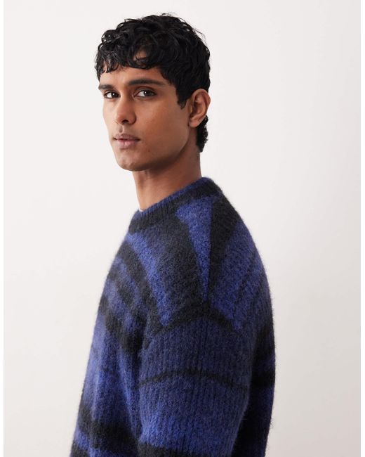 Pull en maille rayée teinte par section Weekday pour homme en coloris Blue
