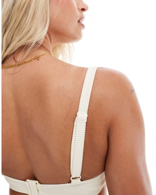 ASOS White Fuller Bust Emily Rib Underwired Bikini Top