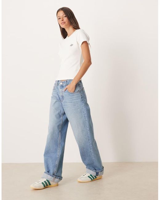 Dickies White Gladeville Long Line Ribbed Baby Tee