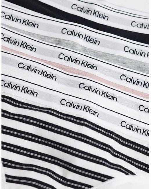 Calvin Klein White Icon Logo 5 Pack Thongs