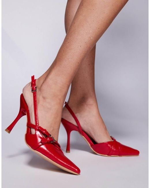 Public Desire Red – smooch – riemchenschuhe