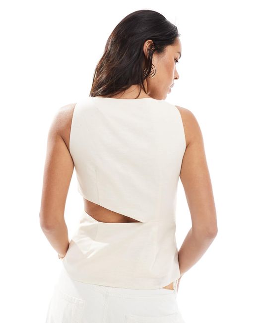 4th & Reckless White Contains Linen Cut Out Metal Hardware Top
