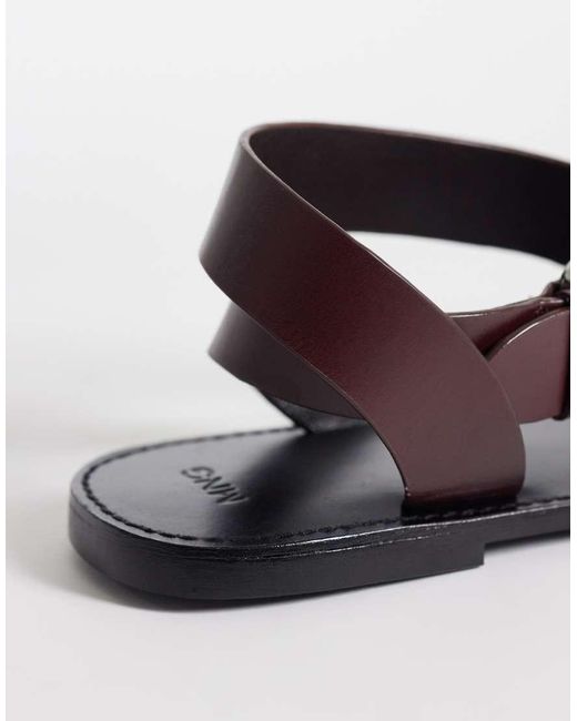 Mango White 100% Leather Buckle Detailing Flat Sandals