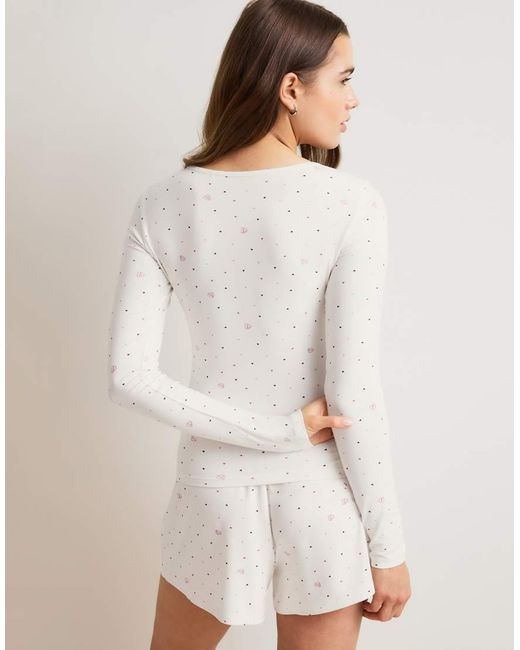 Tala Natural Soft Lounge Sweetheart Long Sleeve Pyjama Top