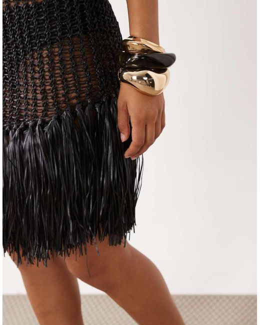 ASOS White Tassel Hem Mini Dress