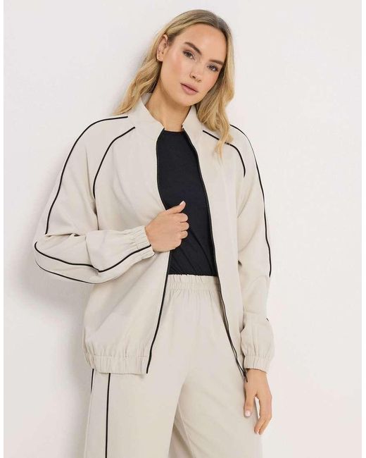 Long Tall Sally Natural Piped Zip Through Jacket