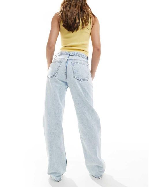 Bershka Jeans Met Rechte Pijpen in het Blue