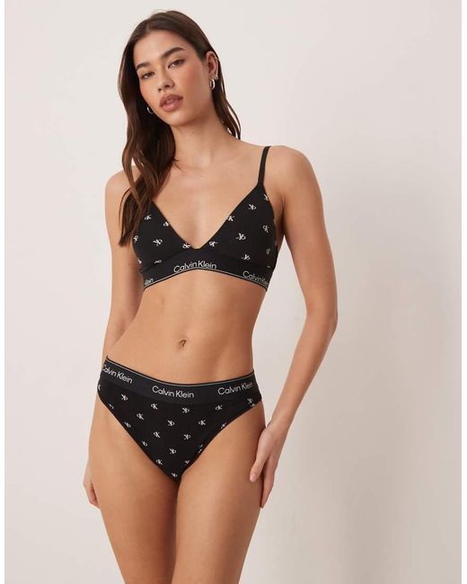 Calvin Klein Brown Icon Cotton Modal Lightly Lined Triangle Bra