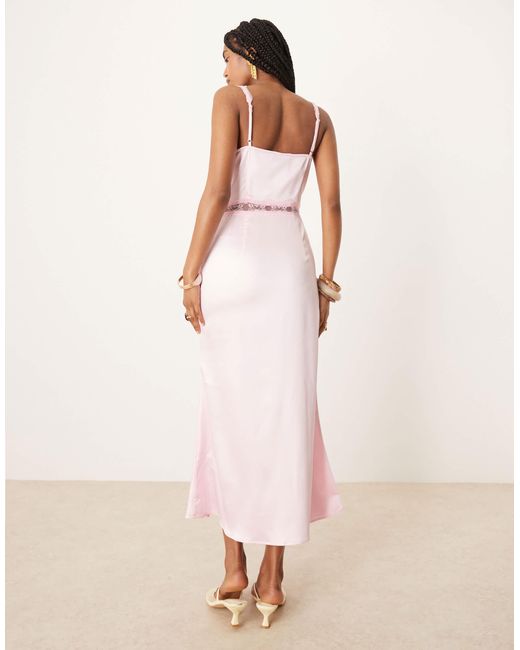 Never Fully Dressed Pink – mimi – midaxi-kleid aus satin