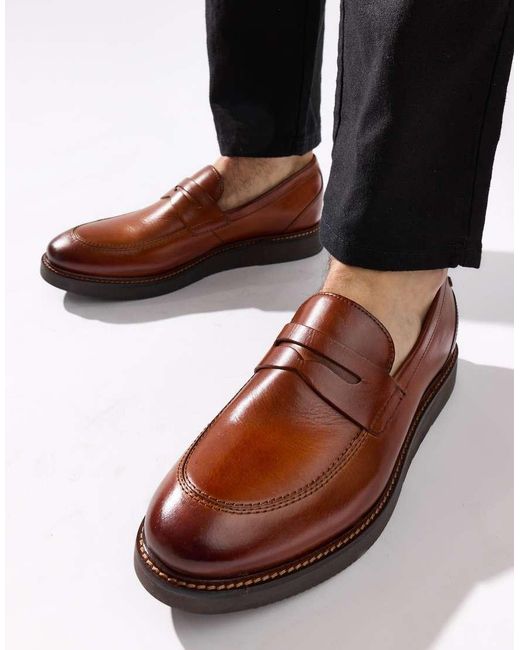 Base London Brown Sid Penny Loafer for men