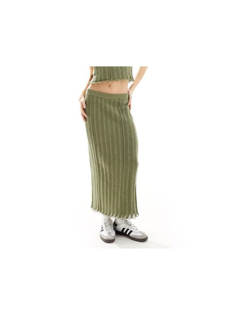 ASOS Green Knitted Maxi Skirt