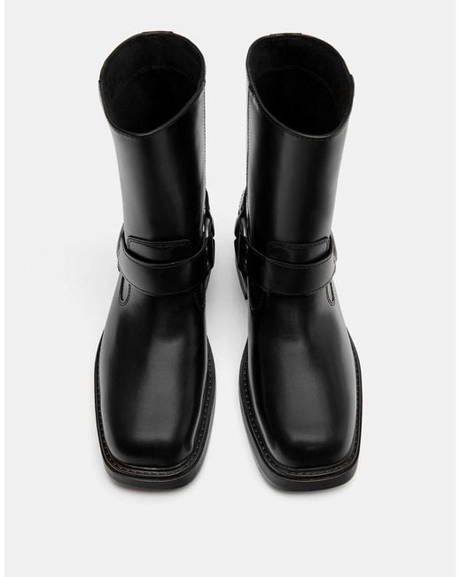 Bottines chelsea style motard Pull&Bear pour homme en coloris Black