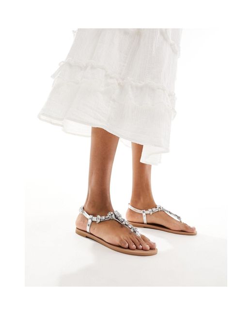 ASOS White Fairy-tale Embellished Flat Sandals