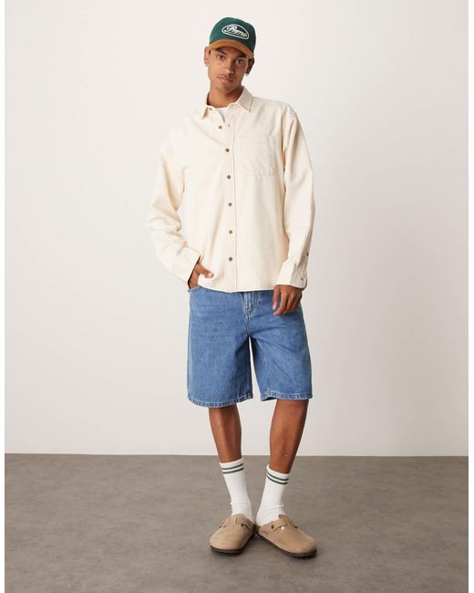 Abercrombie & Fitch Natural – langärmliges jeanshemd