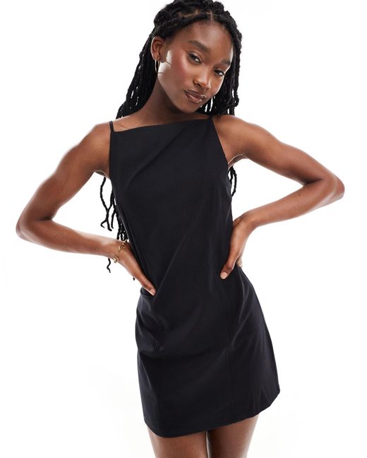 Weekday Black Jemma Mini Dress With Open Back Detail