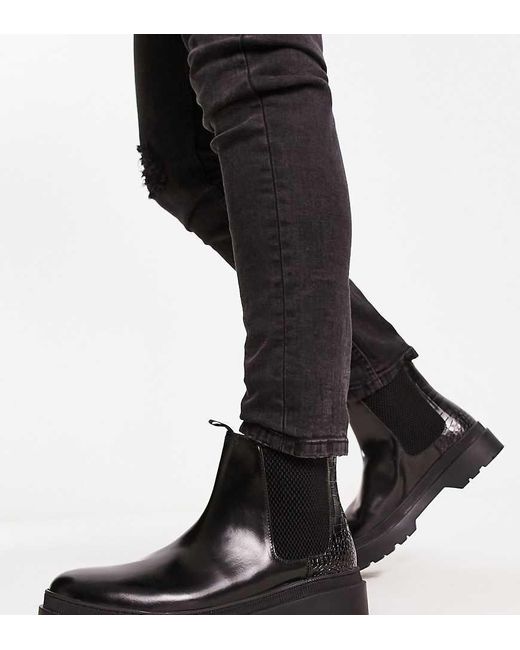 H by Hudson Black Exclusive Aden Chelsea Boots for men