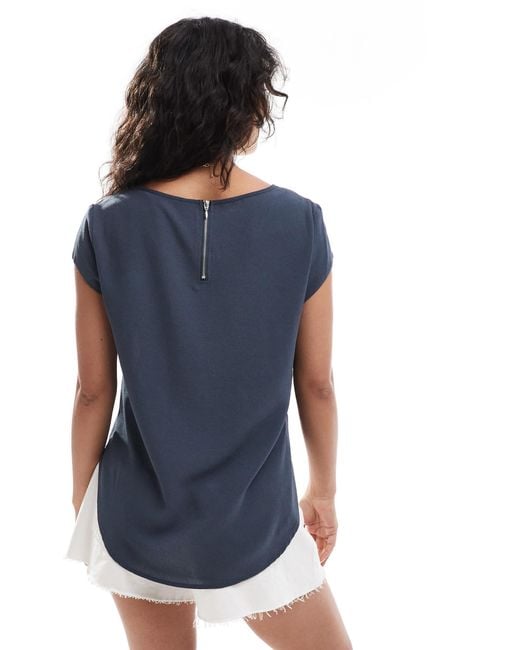 ONLY Blue Zip Back Blouse