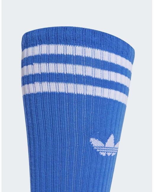 Pack De 3 Pares De Calcetines Deportivos De Color Azul, Rojo Y Verde Lisos De Adidas Originals de color Blue