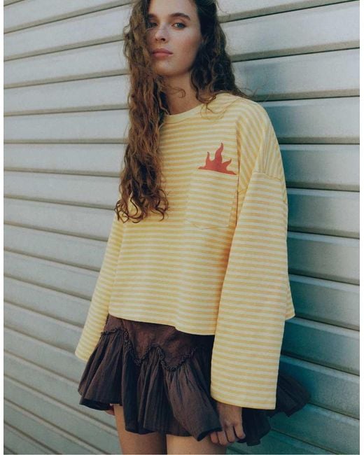 Pull&Bear Green Rustic Ruffled Mini Skirt