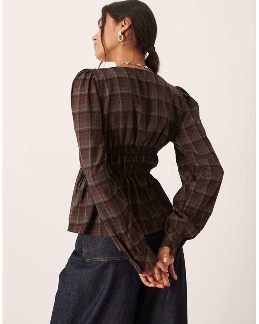Glamorous Gray Shirred Peplum Top