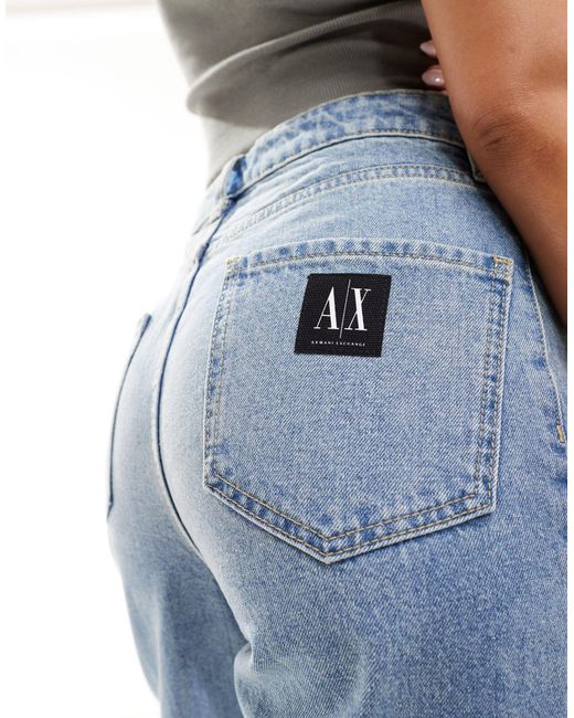 Armani Exchange Blue Carrot Tapered 5 Pocket Jeans