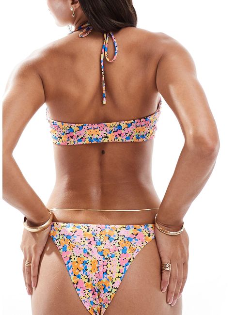 Vero Moda Multicolor – neckholder-bikinioberteil mit leuchtendem blümchenmuster
