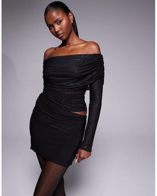 Fashionkilla Blue – minikleid aus glitzerndem netzstoff