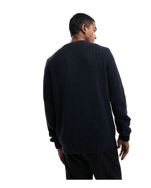 Farah Black Panucci Textured Sweater for men