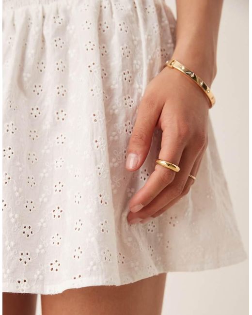esmé studios Natural Esmee Exclusive Shirred Broderie Mini Beach Skirt