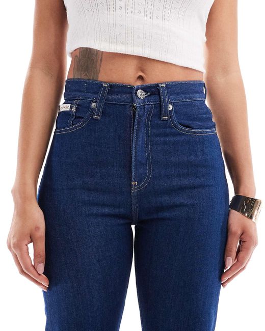 Calvin Klein Blue High Rise Straight Jeans