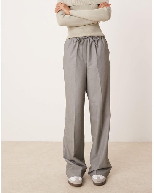 ASOS White Asos Design Tall Tailored Pull On Trousers