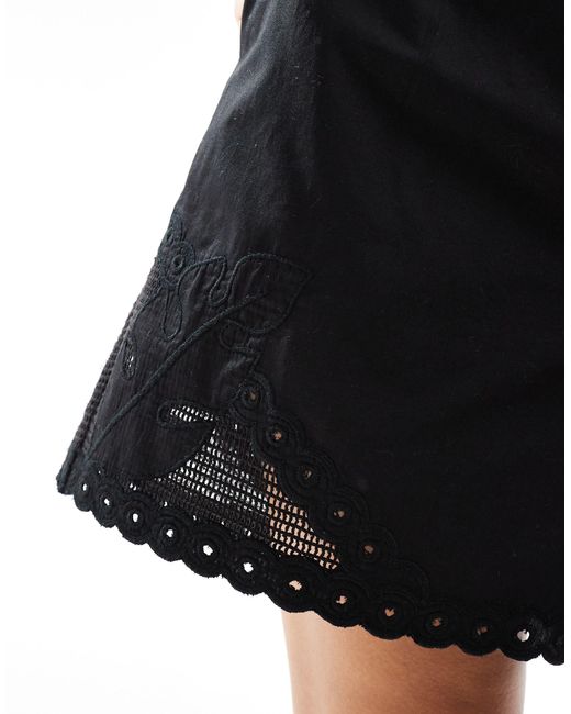 ASOS Black Premium Shorts With Cutwork Detail