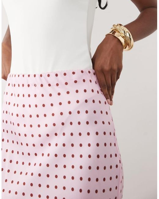 Nobody's Child Pink Alana Satin High Waist Midi Skirt