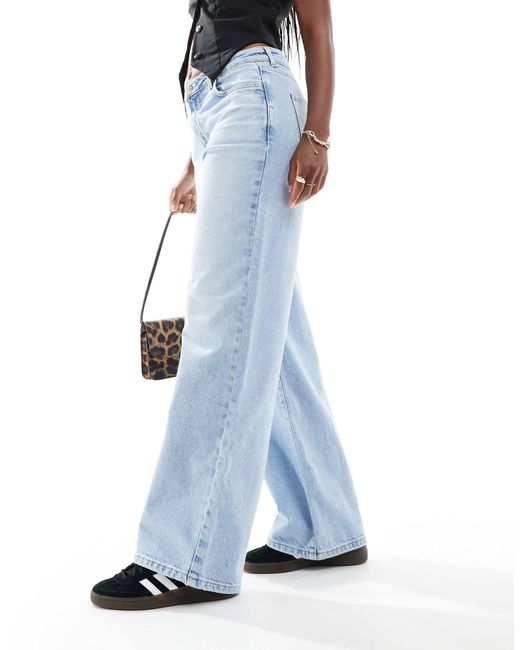 Bramble - jean large à taille basse - clair New Look en coloris Blue
